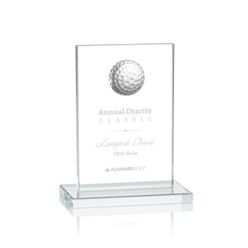 Awards and Trophies - Crystal Awards - Cumberland Golf Clear Rectangle Crystal Award