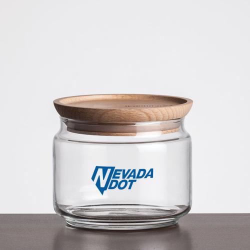 Promotional Products - Housewares - Barrels & Jars - Finch Jar with Wooden Lid - Imprint