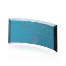 Crescent Teal Crescent Glass Award
