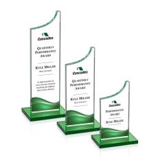 Employee Gifts - Eden Full Color Green Peaks Crystal Award