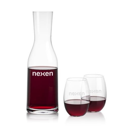 Corporate Gifts - Barware - Gift Sets - Caldmore Carafe & Carlita Stemless Wine