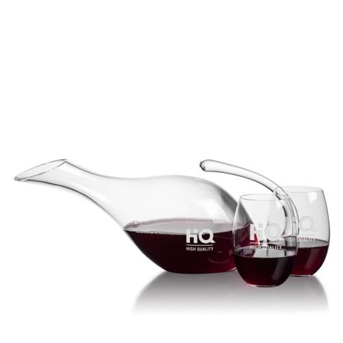 Corporate Gifts - Barware - Gift Sets - Reyna Carafe & Stemless Carlita Wine