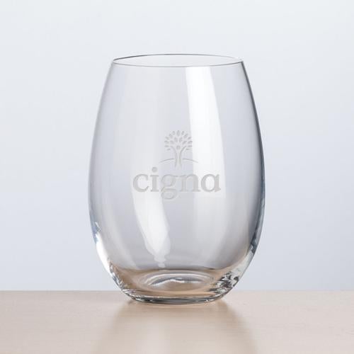 Corporate Gifts - Barware - Wine Glasses - Stemless - Carlita Stemless Wine - Deep Etch 