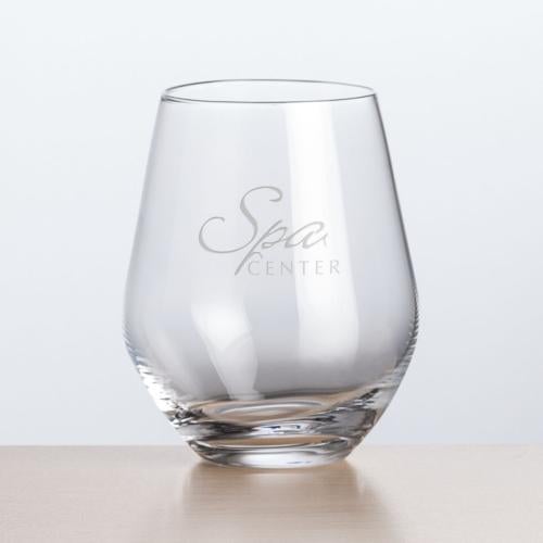 Corporate Gifts - Barware - Wine Glasses - Stemless - Reina Stemless Wine - Deep Etch