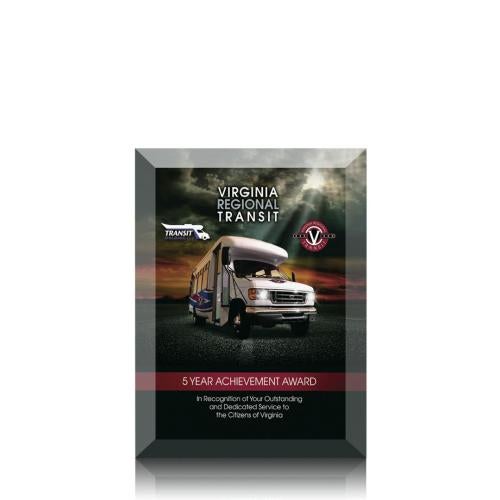 Awards and Trophies - Plaque Awards - Full Color Plaques - Ramona Full Color Rectangle Crystal Award