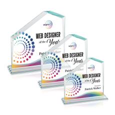 Fairmont Full Color Clear Peaks Crystal Award - Full Color Imprint