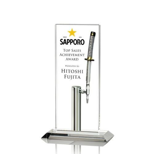 Awards and Trophies - Full Color Imprint - Santorini Full Color Rectangle Crystal Award