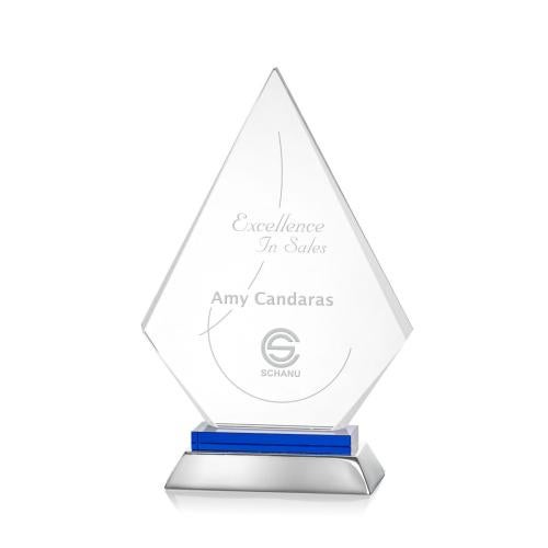 Awards and Trophies - Crystal Awards - Valhalla Blue Diamond Crystal Award