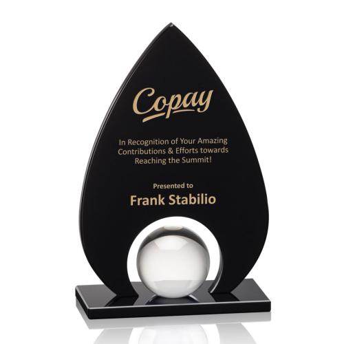 Awards and Trophies - Crystal Awards - Dangerfield Black Flame Crystal Award