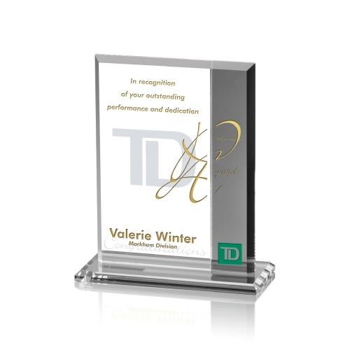 Awards and Trophies - Crystal Awards - Claremont Grey Rectangle Crystal Award