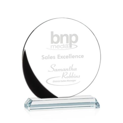 Awards and Trophies - Crystal Awards - Gedding Black Circle Crystal Award
