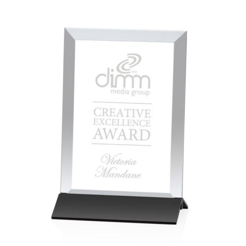 Awards and Trophies - Crystal Awards - Rainsworth Black/Vertical Rectangle Crystal Award