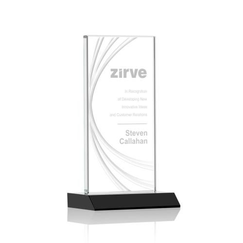 Awards and Trophies - Crystal Awards - Hawkins Liquid™ Black Rectangle Crystal Award