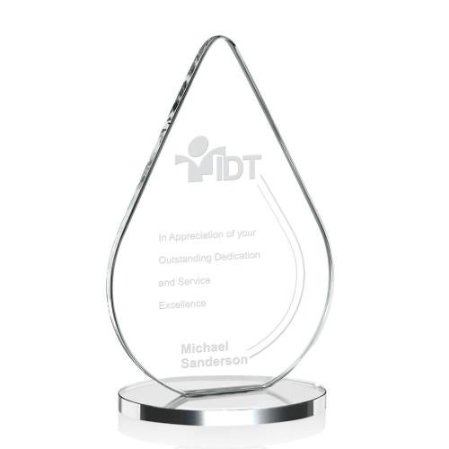 Awards and Trophies - Crystal Awards - Glenhazel Clear Tear Drop Crystal Award