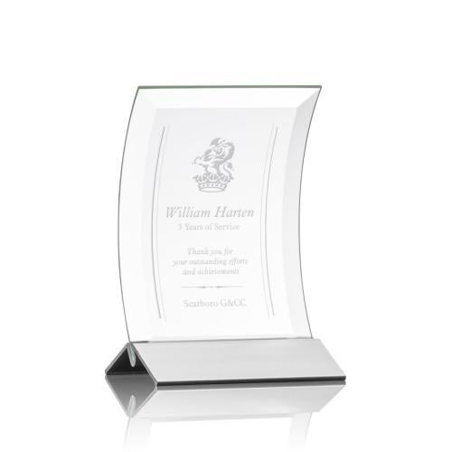 Awards and Trophies - Crystal Awards - Dominga Silver Rectangle Crystal Award