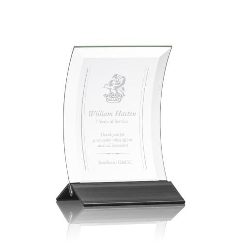 Awards and Trophies - Crystal Awards - Dominga Black Rectangle Crystal Award