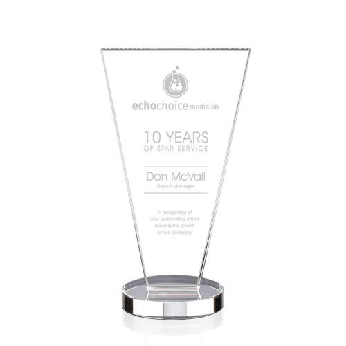 Awards and Trophies - Crystal Awards - Burney Clear Polygon Crystal Award