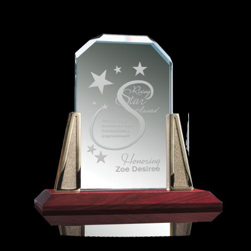 Awards and Trophies - Crystal Awards - Renata Gold Peaks Crystal Award