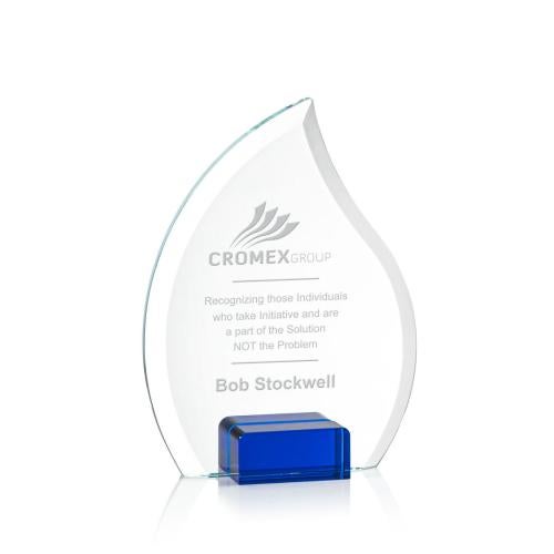 Awards and Trophies - Crystal Awards - Romy Blue Flame Crystal Award