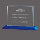 Lismore  Blue on Bartlett Rectangle Crystal Award