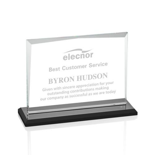 Awards and Trophies - Crystal Awards - Lismore Black Rectangle Crystal Award