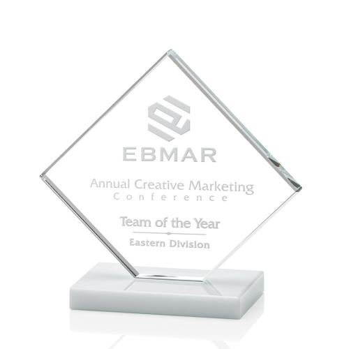 Awards and Trophies - Crystal Awards - Wellington White Diamond Crystal Award