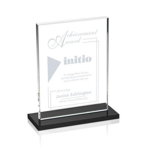 Awards and Trophies - Crystal Awards - Emperor  Black Rectangle Crystal Award