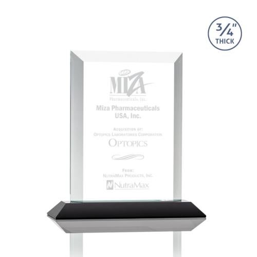 Awards and Trophies - Crystal Awards - Harrington Black Rectangle Crystal Award