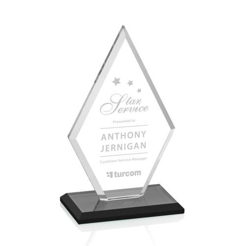 Awards and Trophies - Crystal Awards - Tuscany Black  Diamond Crystal Award