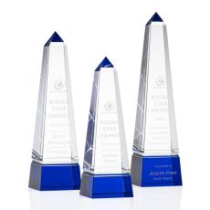 Employee Gifts - Groove Blue  Obelisk Crystal Award