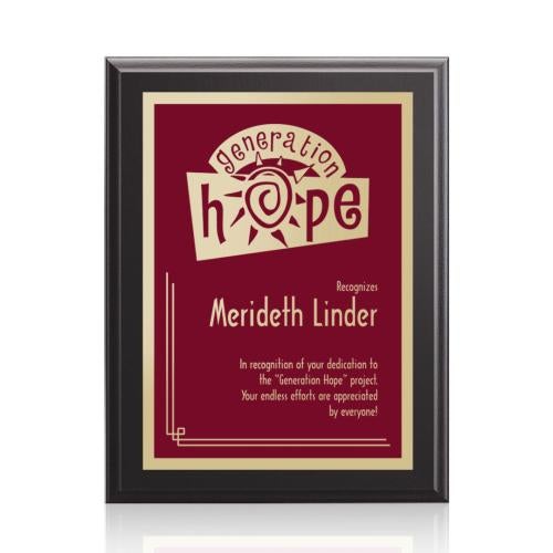 Awards and Trophies - Plaque Awards - Farnsworth/Simplicity - Black/Burgundy