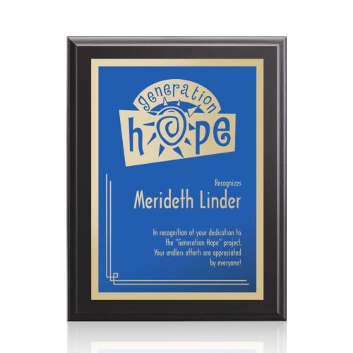 Awards and Trophies - Plaque Awards - Farnsworth/Simplicity - Black/Blue