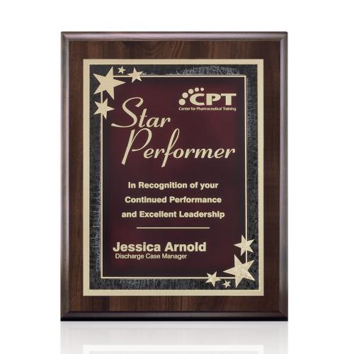 Awards and Trophies - Plaque Awards - Farnsworth/Starburst - Cherry/Red