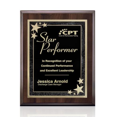Awards and Trophies - Plaque Awards - Farnsworth/Starburst - Cherry/Black