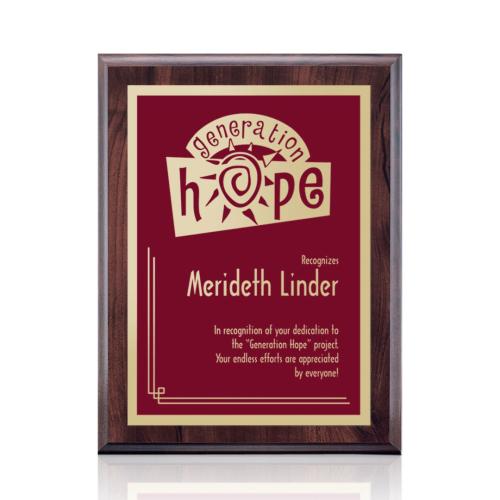 Awards and Trophies - Plaque Awards - Farnsworth/Simplicity - Cherry/Burgundy