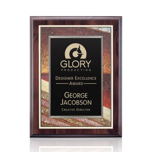 Awards and Trophies - Plaque Awards - Farnsworth/Albina - Cherry Finish