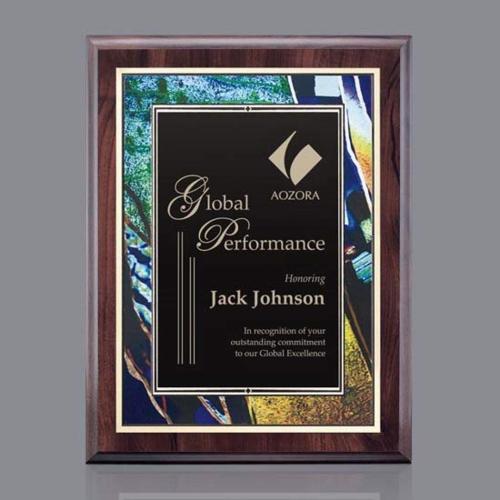 Awards and Trophies - Plaque Awards - Farnsworth/Verdi - Cherry Finish
