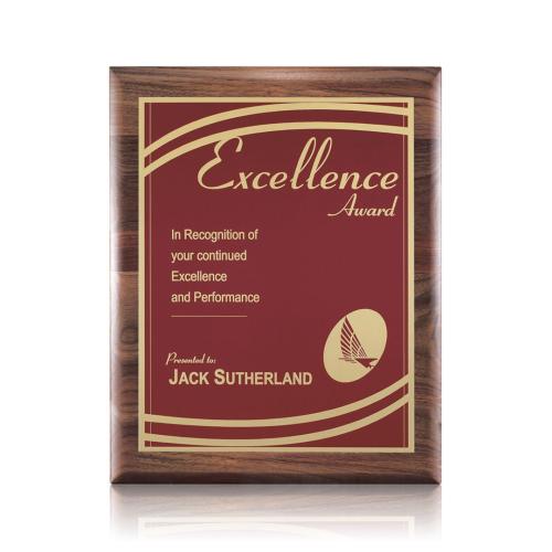 Awards and Trophies - Plaque Awards - Sedgewick/Marietta - Walnut/Red