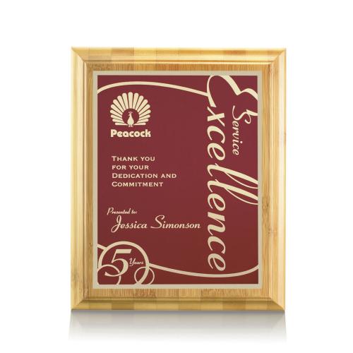 Awards and Trophies - Plaque Awards - Bamboo/Marietta - Red