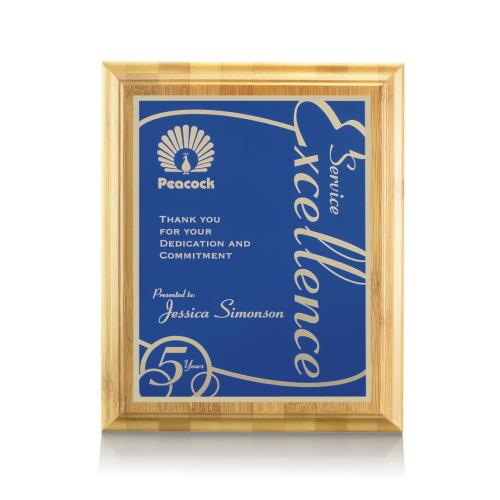Awards and Trophies - Plaque Awards - Bamboo/Marietta - Blue