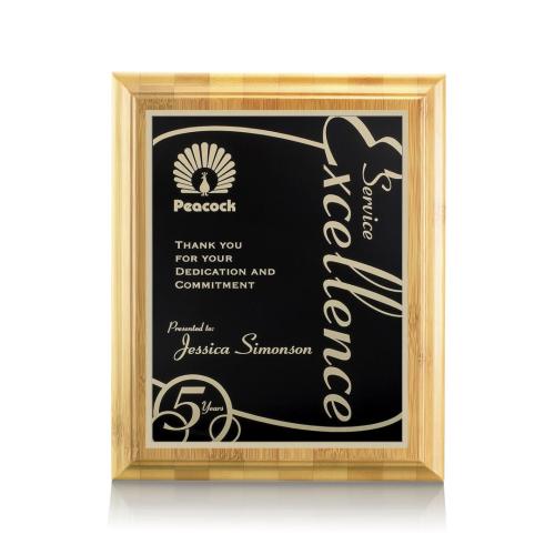 Awards and Trophies - Plaque Awards - Bamboo/Marietta Plaque - Black