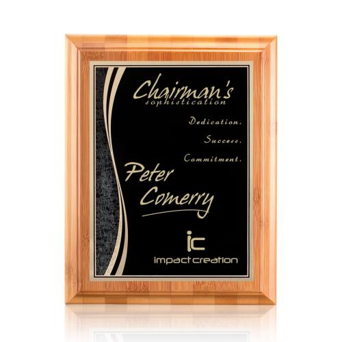Awards and Trophies - Plaque Awards - Bamboo/Finch Plaque - Black