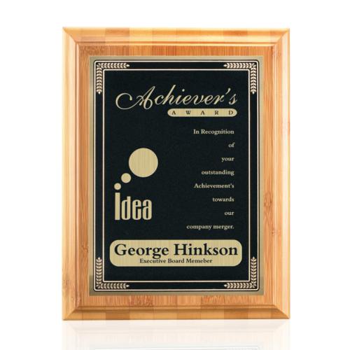 Awards and Trophies - Plaque Awards - Bamboo/Cardinal Plaque - Black