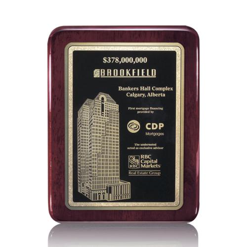 Awards and Trophies - Plaque Awards - Sydenham/Calvert - Rosewood Finish