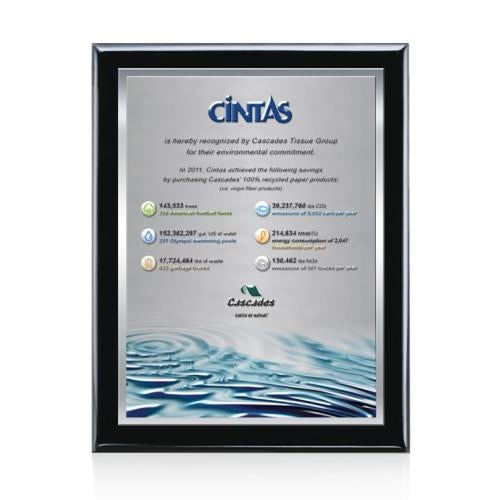 Awards and Trophies - Plaque Awards - Full Color Plaques - Oakleigh Full Color 3D Plaque - Black/Silver