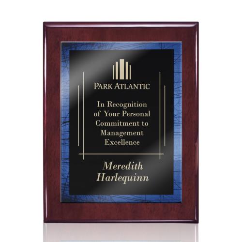 Awards and Trophies - Plaque Awards - Oakleigh/Caprice Plaque - Rosewood/Blue 