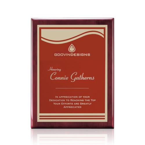 Awards and Trophies - Plaque Awards - Oakleigh/Marietta Plaque - Rosewood/Red