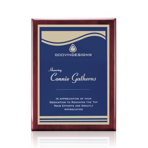 Awards and Trophies - Plaque Awards - Oakleigh/Marietta Plaque - Rosewood/Blue