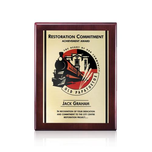 Awards and Trophies - Plaque Awards - Full Color Plaques - Oakleigh/AstroSub Plaque - Rosewood/Gold