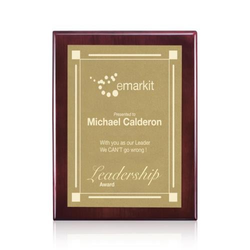 Awards and Trophies - Plaque Awards - Oakleigh/Warden Plaque - Rosewood Finish